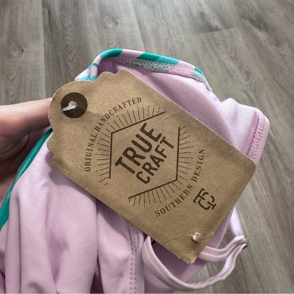 True Craft One Piece Bathing Suit Swim Parrot NEW Tropical Vacation Pink - Picture 5 of 7